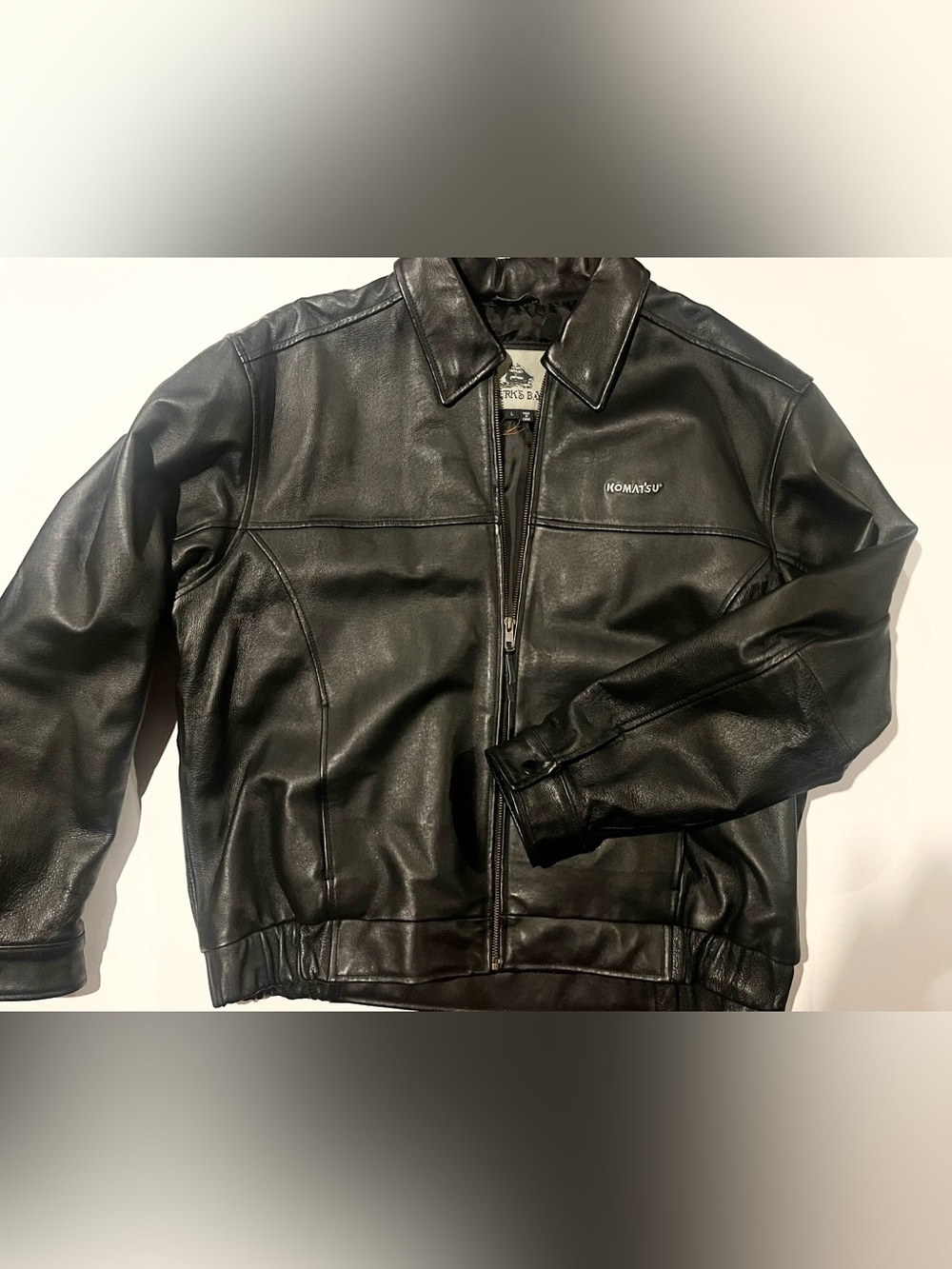 Burk’s Bay Komatsu Men’s Black Leather Jacket